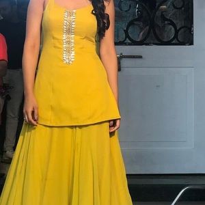 Bollywood Mustard Sharara/Palazzo/Lehenga